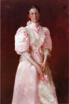 William Merritt Chase : Study in Pink aka Portrait of Mrs Robert P McDougal